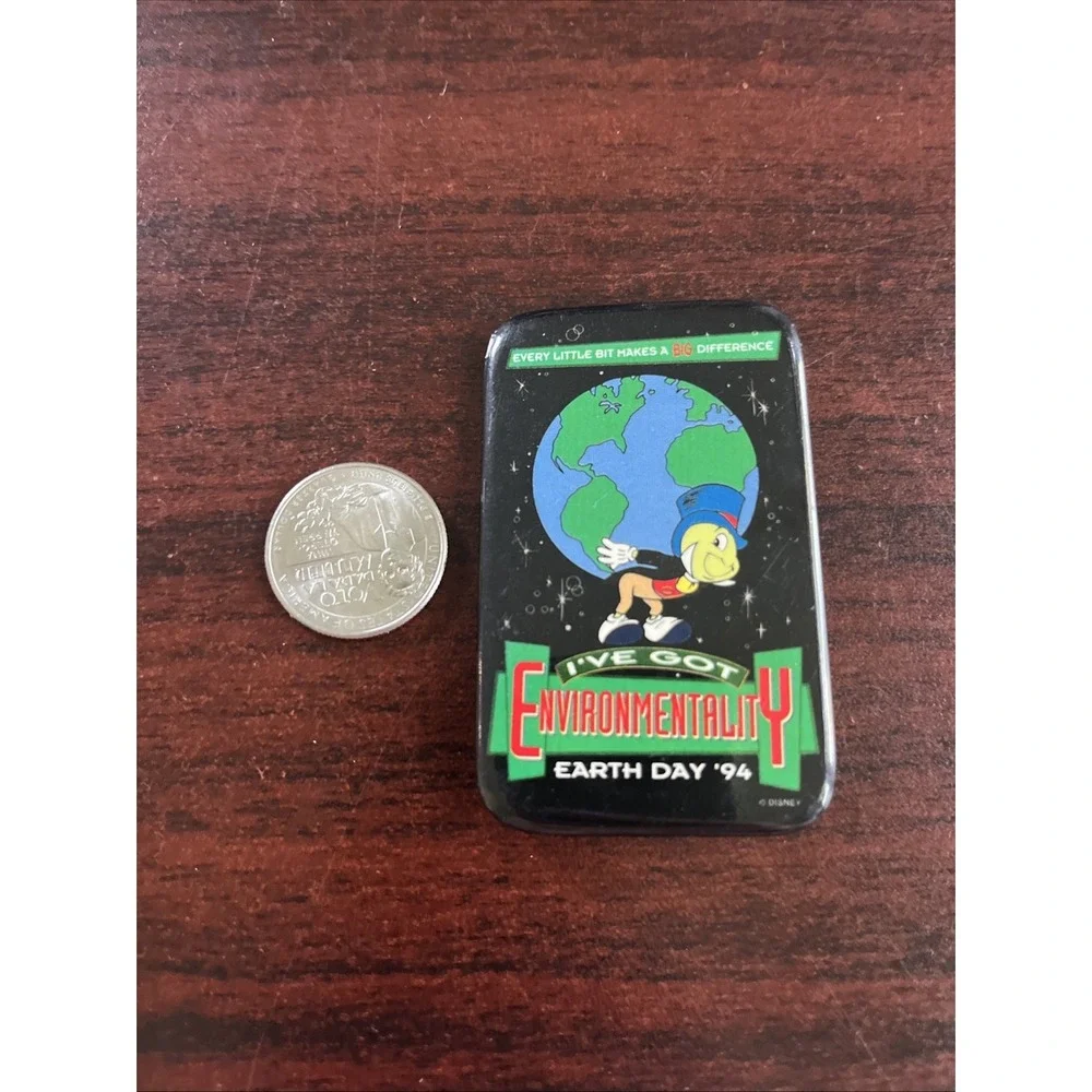 Disney Jiminy Cricket Earth Day 1994 Button Pin‎